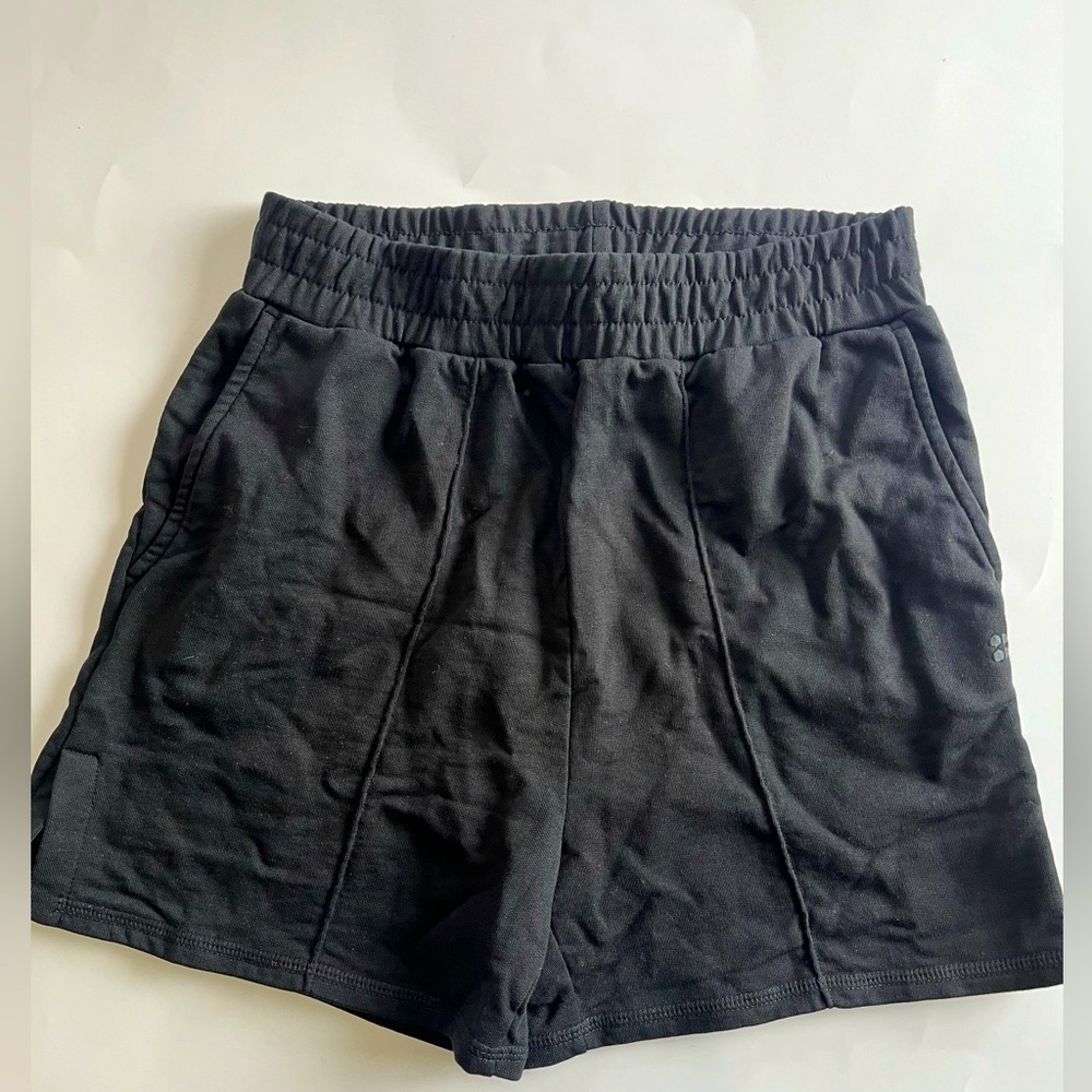 Sweaty Betty Women's Small Black After Class Sweat Shorts‎ Relaxed Fit Elastic